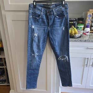 American Eagle Outfitters Ripped Blue Skinny Jeans